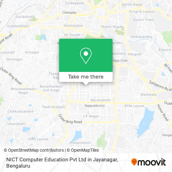 NICT Computer Education Pvt Ltd in Jayanagar map