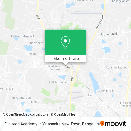 Digitech Academy in Yelahanka New Town map