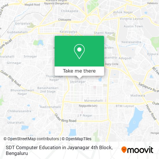 SDT Computer Education in Jayanagar 4th Block map