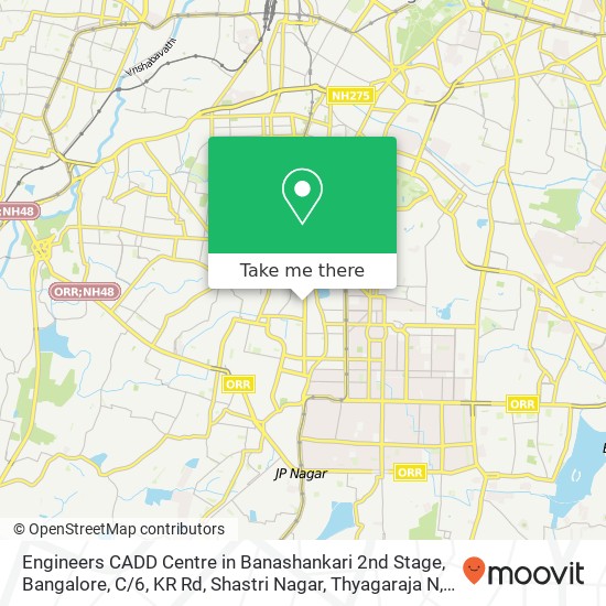 Engineers CADD Centre in Banashankari 2nd Stage, Bangalore, C / 6, KR Rd, Shastri Nagar, Thyagaraja N map