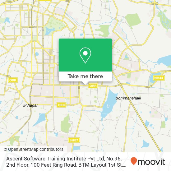 Ascent Software Training Institute Pvt Ltd, No.96, 2nd Floor, 100 Feet Ring Road, BTM Layout 1st St map