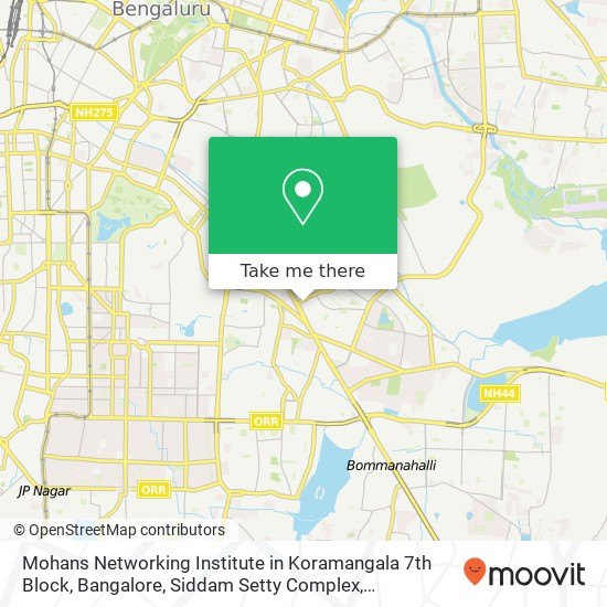 Mohans Networking Institute in Koramangala 7th Block, Bangalore, Siddam Setty Complex, Koramangala map