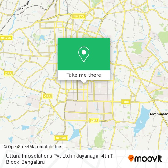 Uttara Infosolutions Pvt Ltd in Jayanagar 4th T Block map