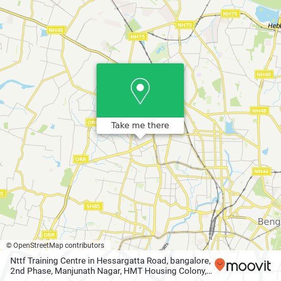 Nttf Training Centre in Hessargatta Road, bangalore, 2nd Phase, Manjunath Nagar, HMT Housing Colony map