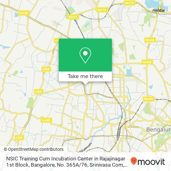 NSIC Training Cum Incubation Center in Rajajinagar 1st Block, Bangalore, No. 365A / 76, Srinivasa Com map