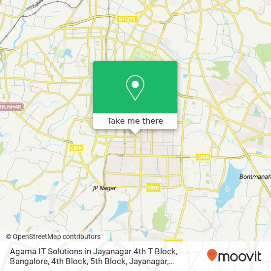 Agama IT Solutions in Jayanagar 4th T Block, Bangalore, 4th Block, 5th Block, Jayanagar, Bengaluru, map