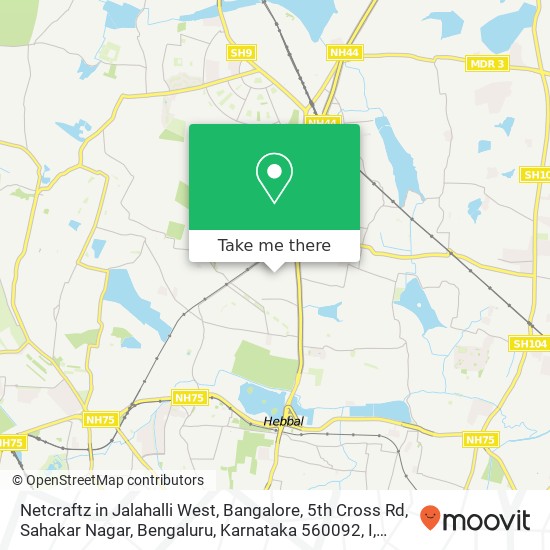 Netcraftz in Jalahalli West, Bangalore, 5th Cross Rd, Sahakar Nagar, Bengaluru, Karnataka 560092, I map
