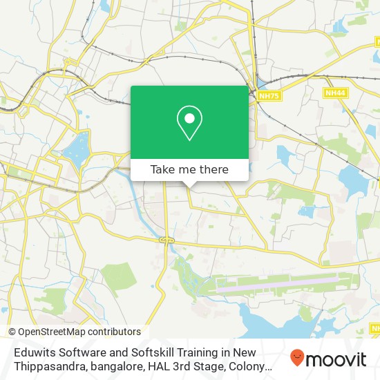 Eduwits Software and Softskill Training in New Thippasandra, bangalore, HAL 3rd Stage, Colony New 5 map