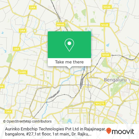 Aurinko Embchip Technologies Pvt Ltd in Rajajinagar, bangalore, #27,1st floor, 1st main,, Dr. Rajku map