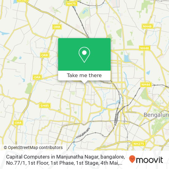 Capital Computers in Manjunatha Nagar, bangalore, No.77 / 1, 1st Floor, 1st Phase, 1st Stage, 4th Mai map