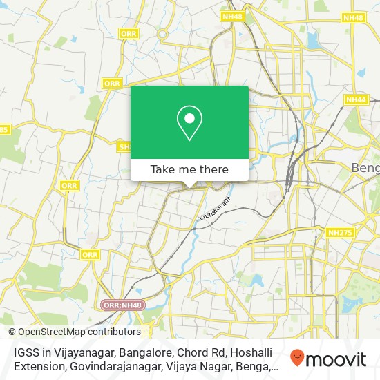 IGSS in Vijayanagar, Bangalore, Chord Rd, Hoshalli Extension, Govindarajanagar, Vijaya Nagar, Benga map