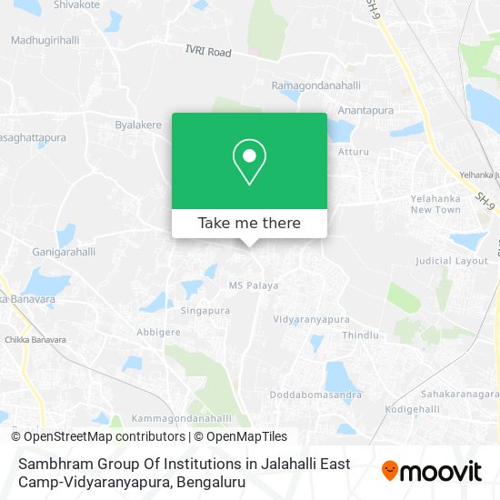 Sambhram Group Of Institutions in Jalahalli East Camp-Vidyaranyapura map
