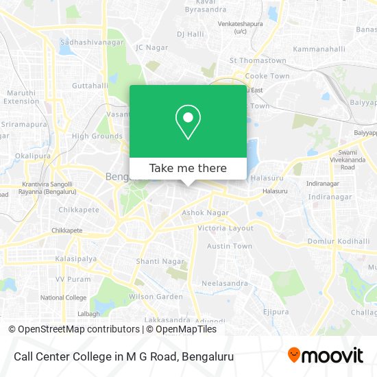 Call Center College in M G Road map