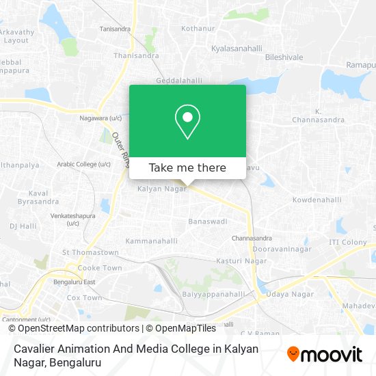 Cavalier Animation And Media College in Kalyan Nagar map