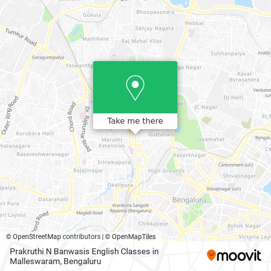 Prakruthi N Banwasis English Classes in Malleswaram map