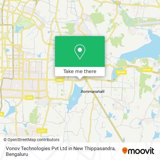 Vonov Technologies Pvt Ltd in New Thippasandra map