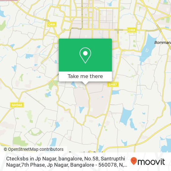 Ctecksbs in Jp Nagar, bangalore, No.58, Santrupthi Nagar,7th Phase, Jp Nagar, Bangalore - 560078, N map