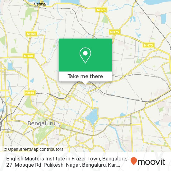 English Masters Institute in Frazer Town, Bangalore, 27, Mosque Rd, Pulikeshi Nagar, Bengaluru, Kar map