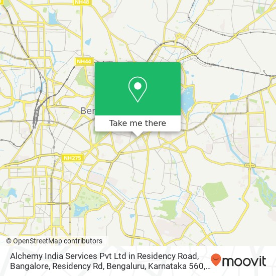Alchemy India Services Pvt Ltd in Residency Road, Bangalore, Residency Rd, Bengaluru, Karnataka 560 map
