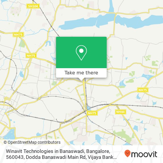 Winavit Technologies in Banaswadi, Bangalore, 560043, Dodda Banaswadi Main Rd, Vijaya Bank Colony, map