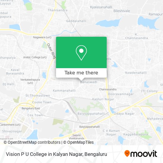 Vision P U College in Kalyan Nagar map