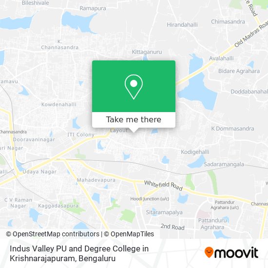 Indus Valley PU and Degree College in Krishnarajapuram map