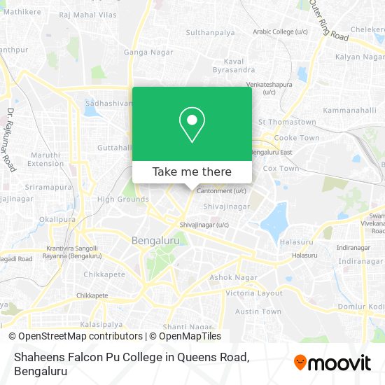 Shaheens Falcon Pu College in Queens Road map
