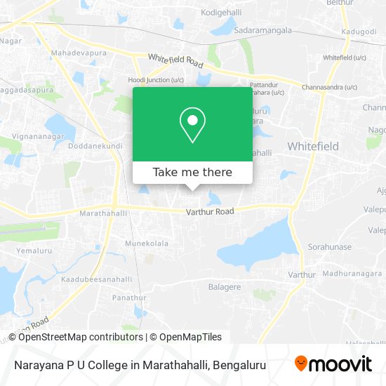 Narayana P U College in Marathahalli map