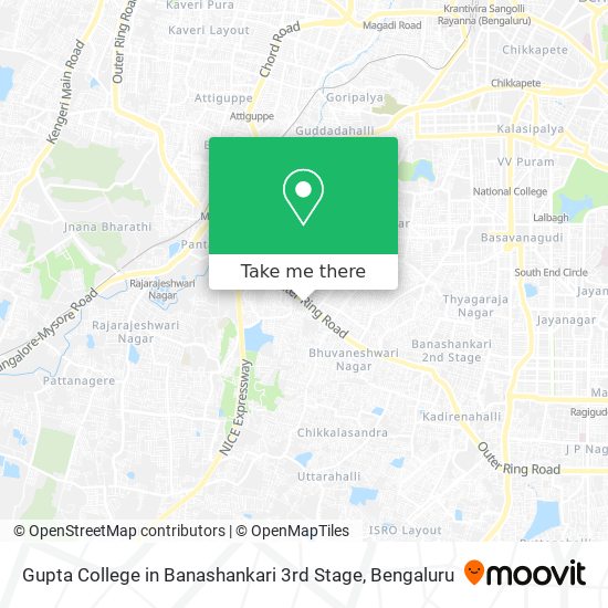 Gupta College in Banashankari 3rd Stage map