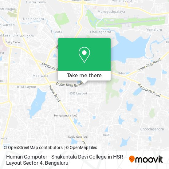Human Computer - Shakuntala Devi College in HSR Layout Sector 4 map