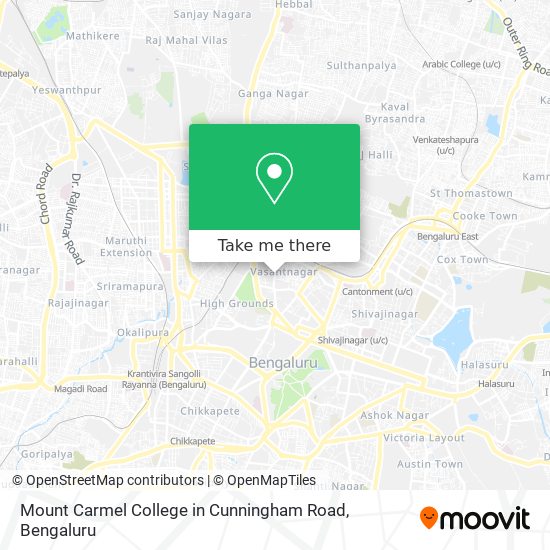 Mount Carmel College in Cunningham Road map