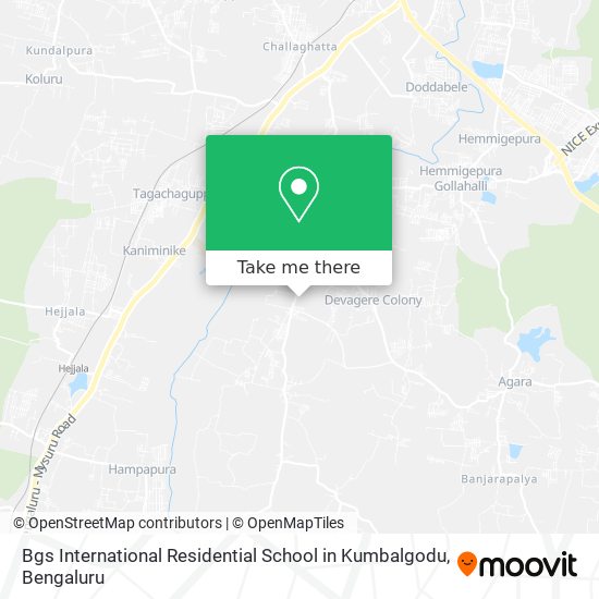 Bgs International Residential School in Kumbalgodu map