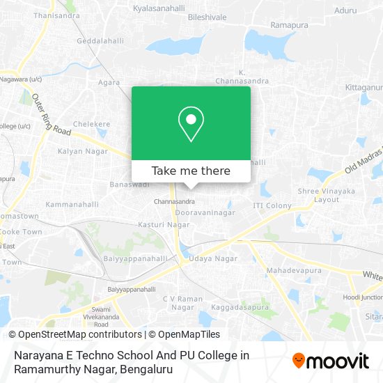 Narayana E Techno School And PU College in Ramamurthy Nagar map