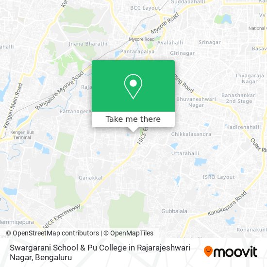 Swargarani School & Pu College in Rajarajeshwari Nagar map