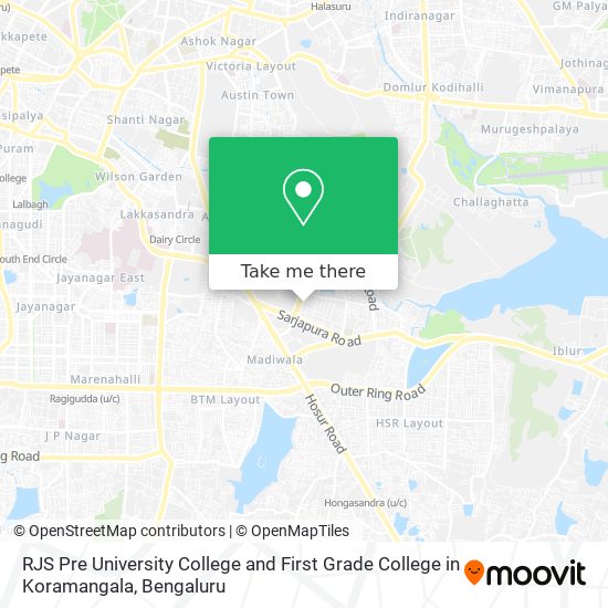 RJS Pre University College and First Grade College in Koramangala map