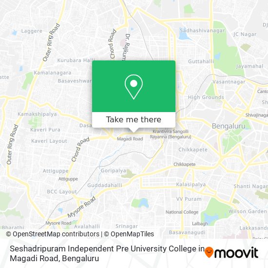 Seshadripuram Independent Pre University College in Magadi Road map