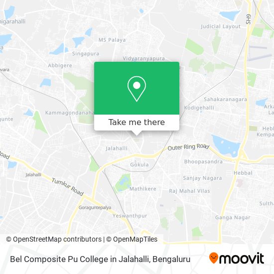 Bel Composite Pu College in Jalahalli map
