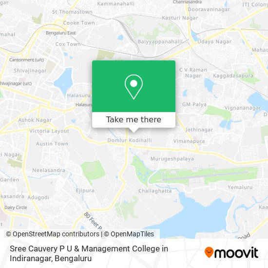 Sree Cauvery P U & Management College in Indiranagar map
