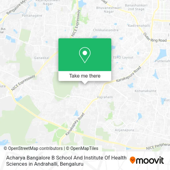 Acharya Bangalore B School And Institute Of Health Sciences in Andrahalli map