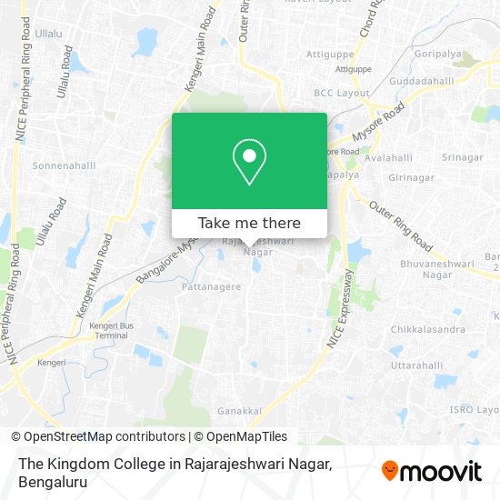 The Kingdom College in Rajarajeshwari Nagar map