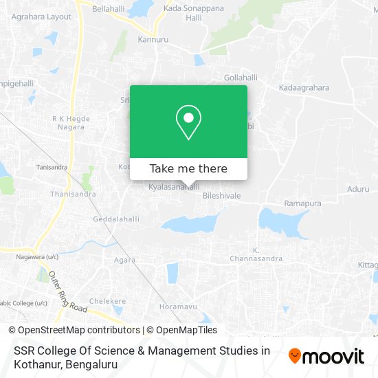 SSR College Of Science & Management Studies in Kothanur map
