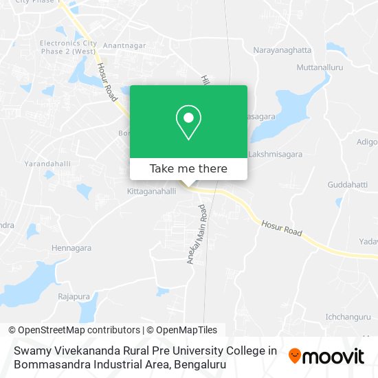 Swamy Vivekananda Rural Pre University College in Bommasandra Industrial Area map