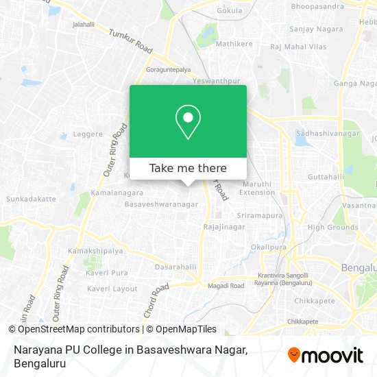 Narayana PU College in Basaveshwara Nagar map