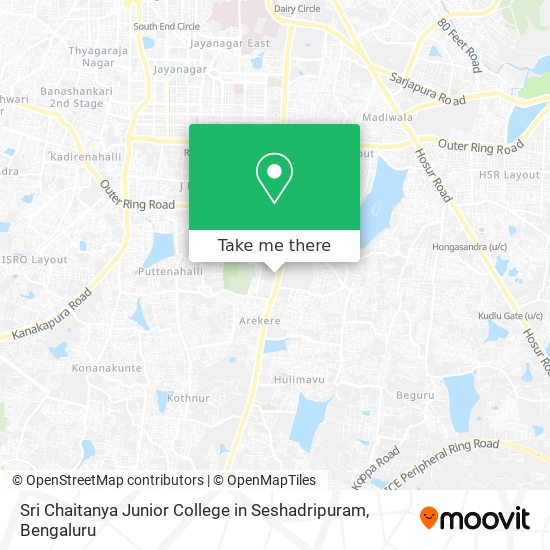 Sri Chaitanya Junior College in Seshadripuram map