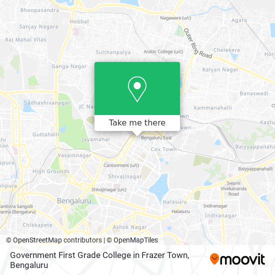 Government First Grade College in Frazer Town map