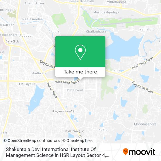 Shakuntala Devi International Institute Of Management Science in HSR Layout Sector 4 map