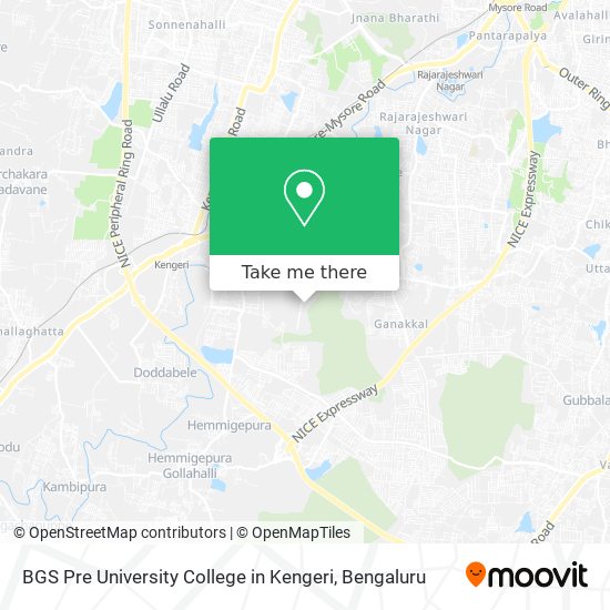 BGS Pre University College in Kengeri map