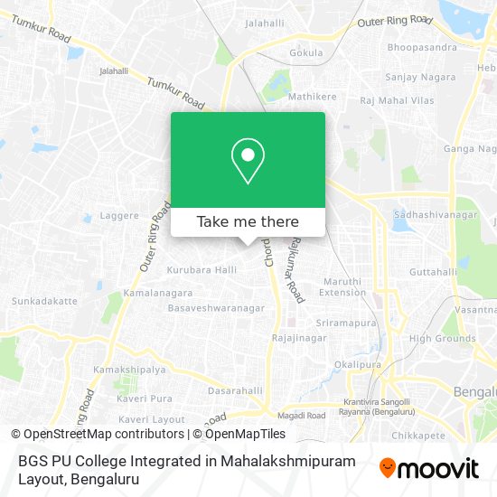 BGS PU College Integrated in Mahalakshmipuram Layout map
