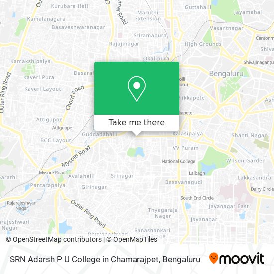 SRN Adarsh P U College in Chamarajpet map