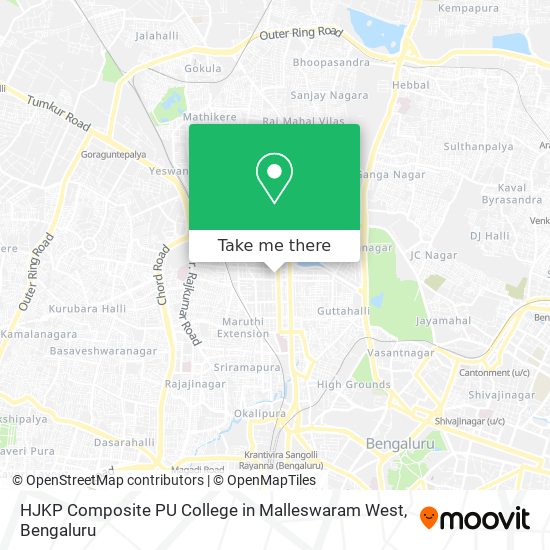 HJKP Composite PU College in Malleswaram West map